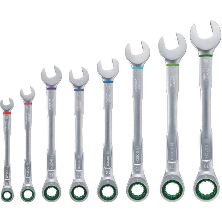 Bosch (1600A027PS) з тріскачкою 8 шт Набір ключів комбінованих