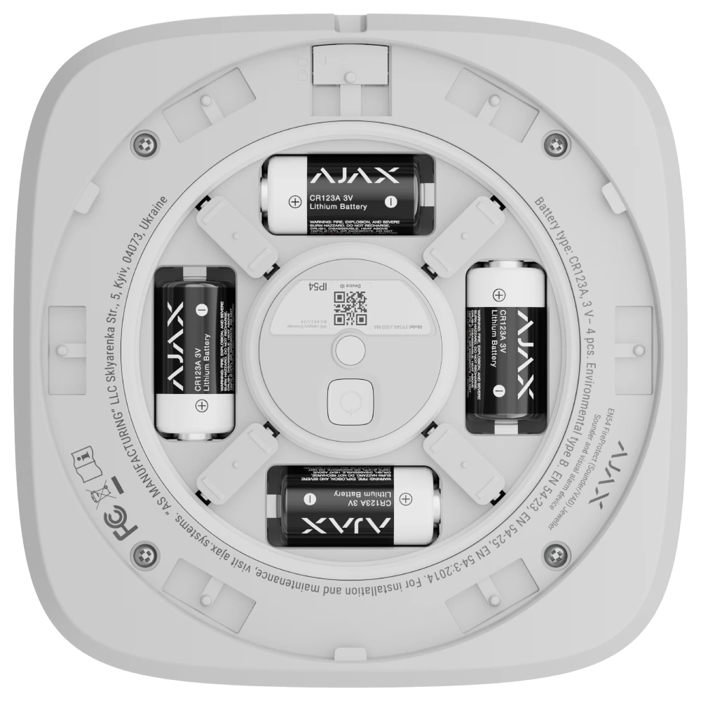 Ajax EN54 FireProtect (Sounder/VAD) white пожежний світлозвуковий 