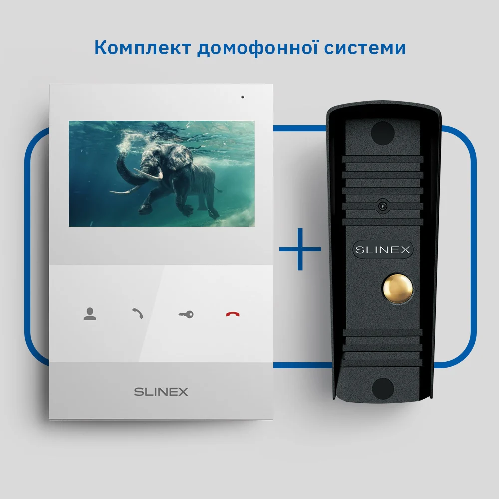 Slinex SQ-04M(White) + ML-16НR(Black) Комплект відеодомофона