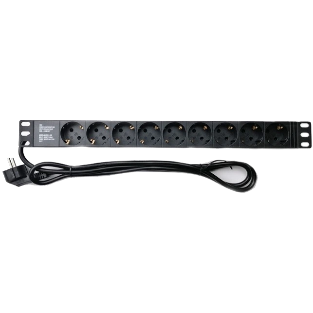 EServer Подовжувач на 9 розеток без вимикача 220В 1U 19