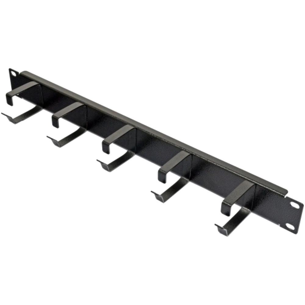 1U з 5 металевими кільцями, чорний Кабельний організатор