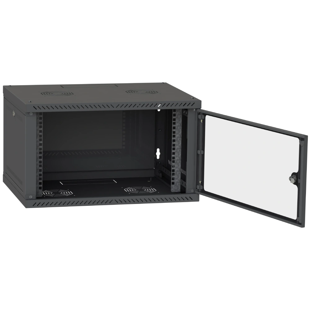 IPCOM CH-6U 600x350 скло RAL9005 Шафа серверна